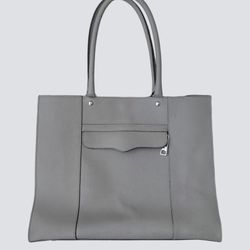Rebecca Minkoff Leather Tote Bag Taupe Gray