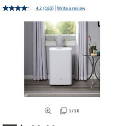 GE 8,500 BTU Portable Air Conditioner 3-in-1 Cools 350 Sq. Ft. with Dehumidifier and Remote in White