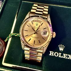 Rolex 18k solid gold Day Date Presidential luxury watch!