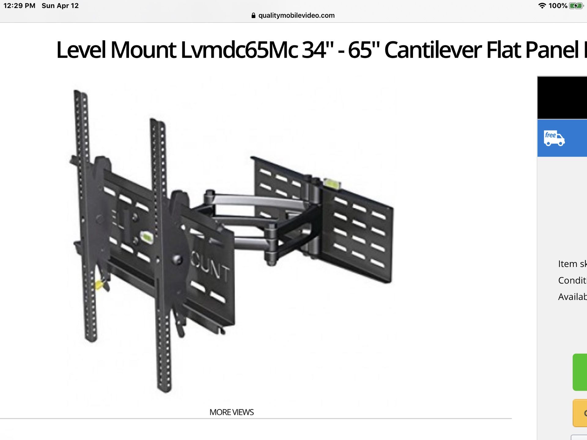 34”-65” Level Mount (Flat Screen Tv Wall Mount)