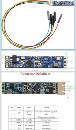LD2410 24GHz Human Presence Radar Sensor Module mmWave Motion Detection UART GPIO