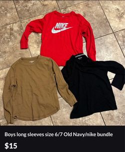 Boys old navy / Nike long sleeve 6/7t $15 for all