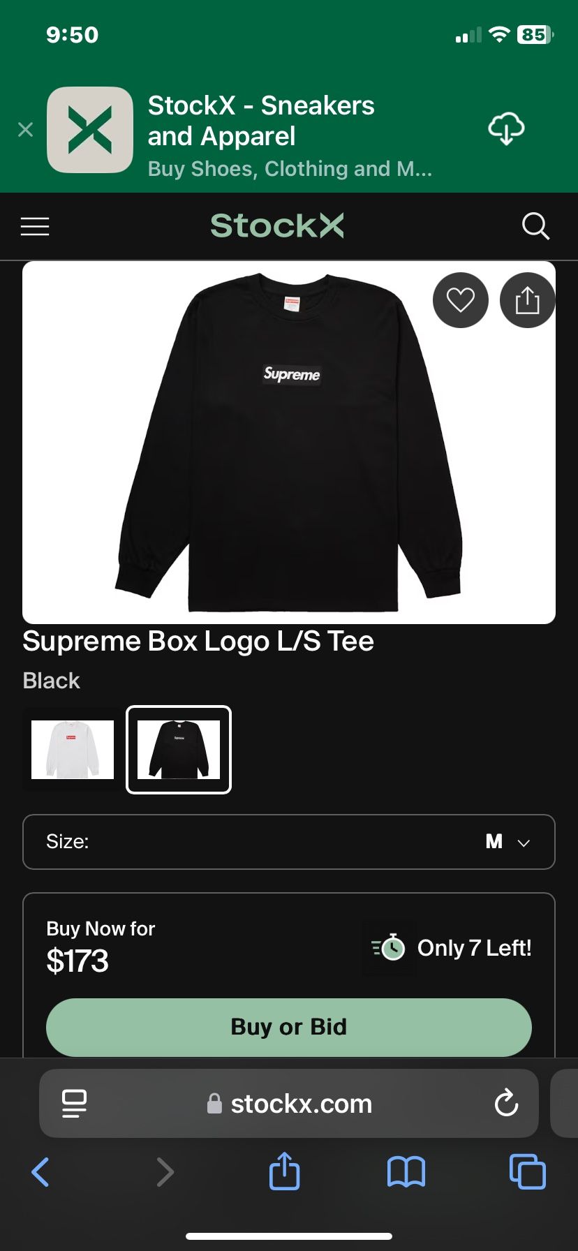 supreme Box logo BLACK
