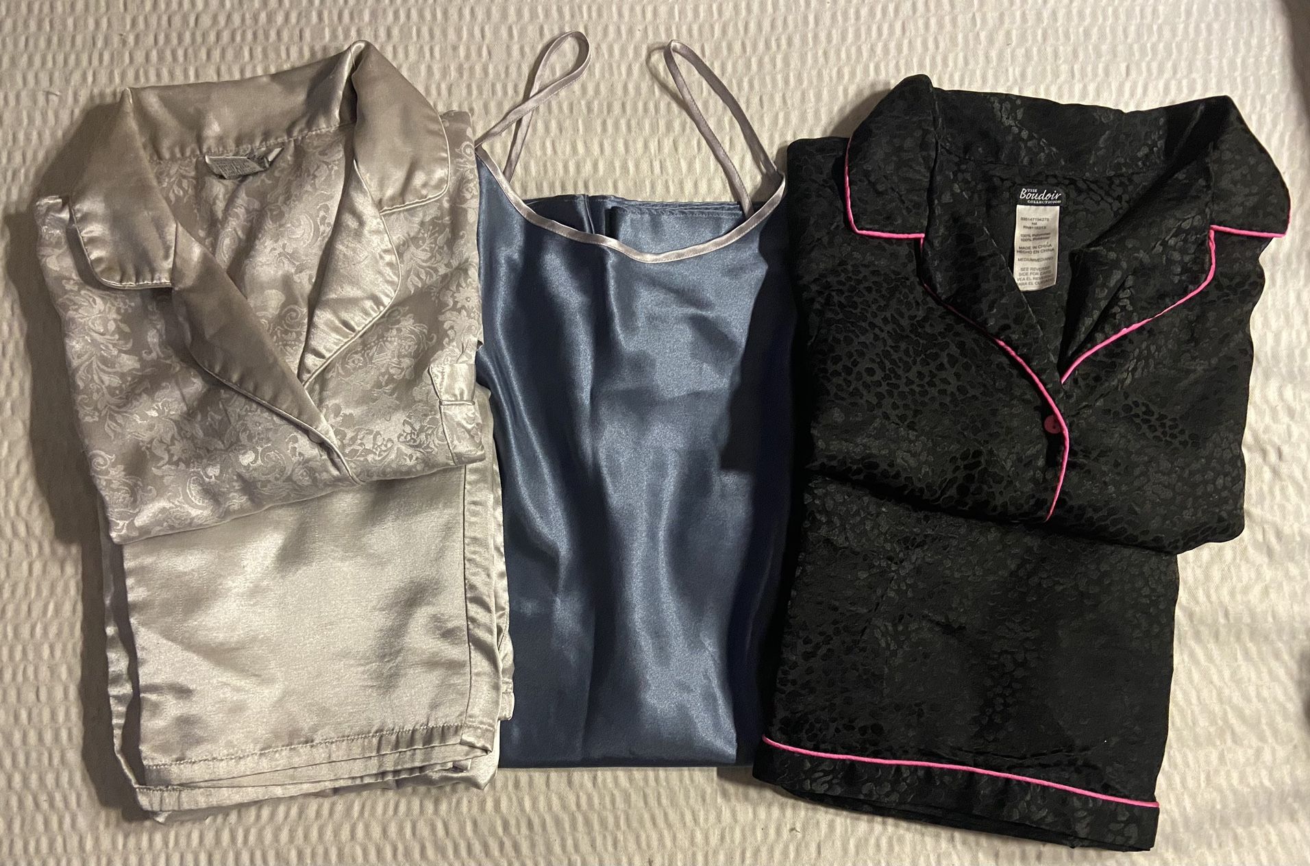 Womens M/Medium PJs. Valerie Stevens Nightgown, Boudoir Collection & Kathryn Shirt/Pants Pajama Sets
