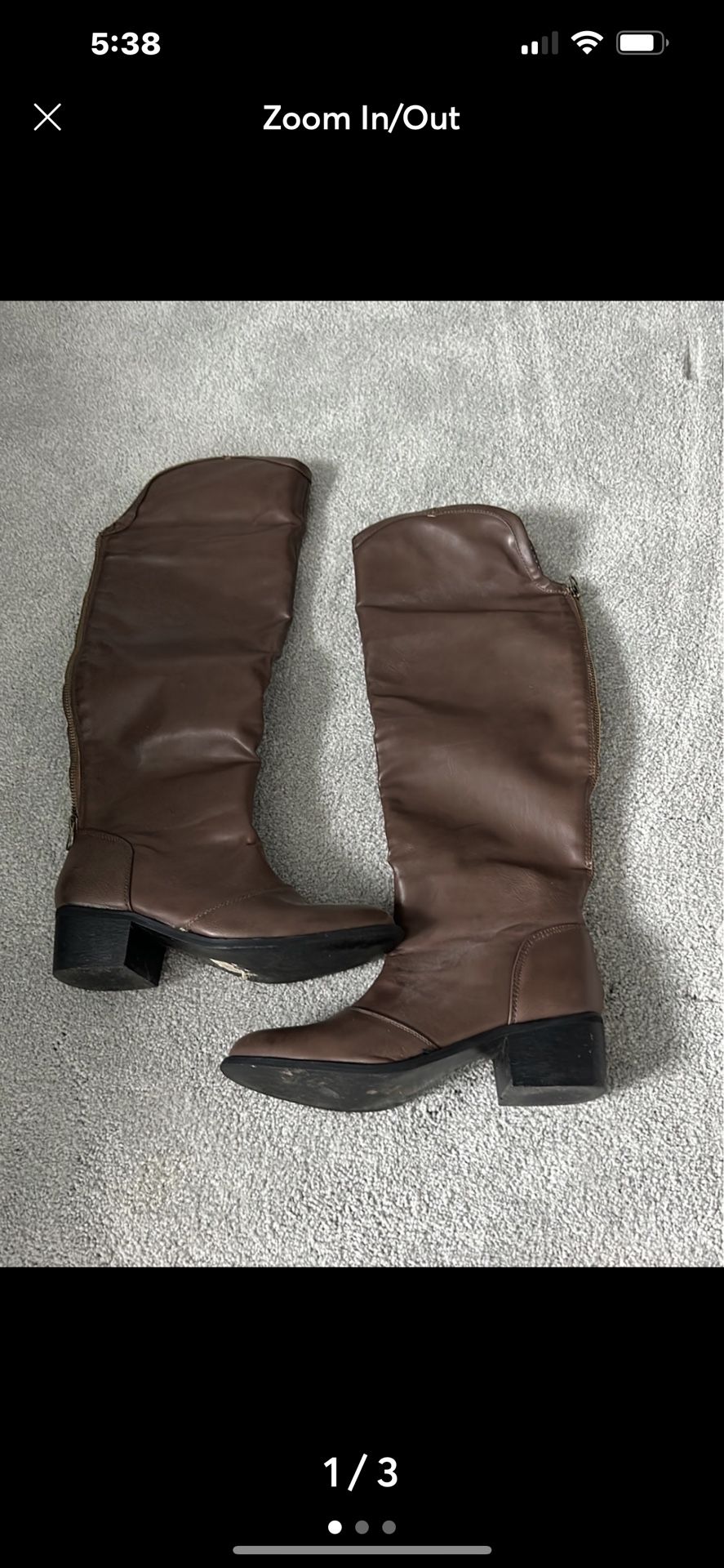 brown thigh-high boots