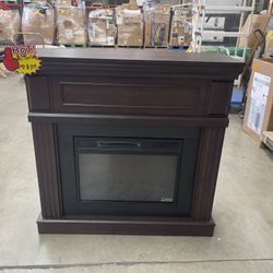 Home Decorators Collection Grantley 40 in. Freestanding Electric Fireplace in Midnight Cherry