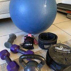 Excerise Accessories Yoga Ball, Weights, Lifting Belt 