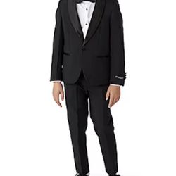 Kids Boys 3-Piece Tuxedo Suit, Black Size 8