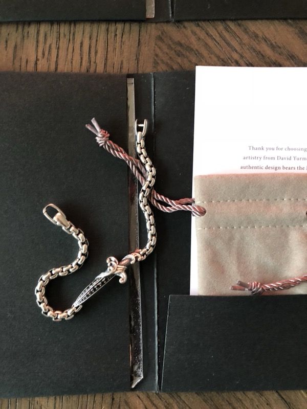 David Yurman Mens Black Diamond Dagger Bracelet