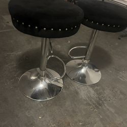 Black And Silver Stools 