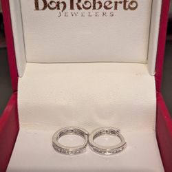 Sterling Silver Diamond Earrings { Don Roberto Jewelers}
