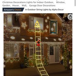Alpha Decor Christmas Outdoor Lights with Climbing Santa,244LED Christmas Decorations Lights for Indoor Outdoor， Window， Garden，House， Wall， Garage Do