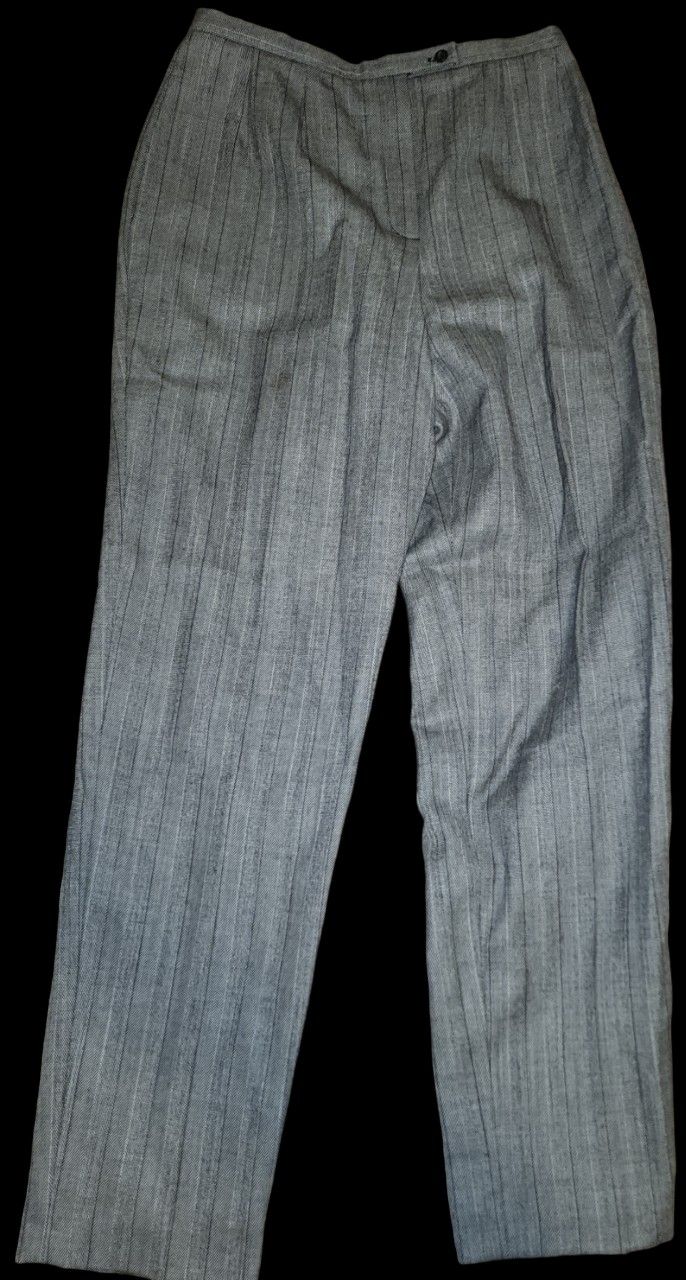 Harve Benard Sport Women's Size 10 Wool Lined Pants Pinstripe Gray With Black