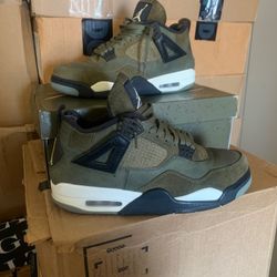 Men's Nike Air Jordan Retro 4s Olive Craft Shoes Size 10.5
