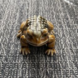 Vintage Japanese Ceramic Pottery Style Frog Toad 3.5"