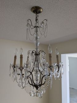 Chandelier - Brass & Cut Glass