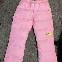 PINK ‘That’s A Awful Lot Of Cough Syrup’ Puffer Pants. Size LARGE. Never Worn. Brand New! 50$ OBO 