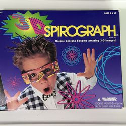 VINTAGE 1996 KENNER SPIROGRAPH 3D DESIGN TOY SET GEARS DRAWING KIT WITH GLASSES