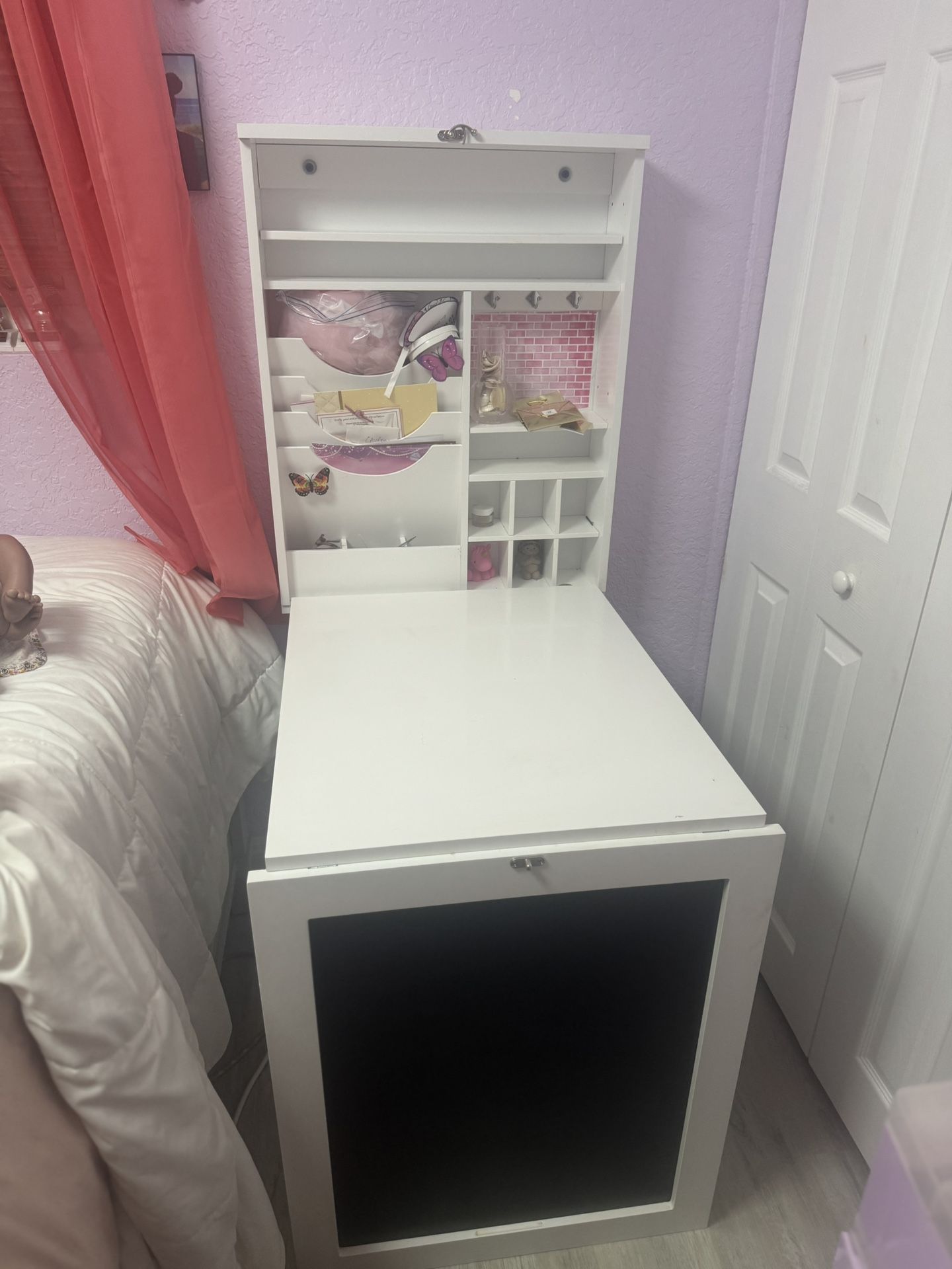 White Compact Folding Wall Desk