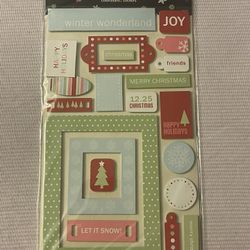 Making Memories 21 Color board Holiday Stickers New