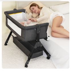 Bassinet for Baby, 3 in 1 Bassinet Bedside Sleeper with Wheels