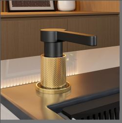 TYESTAND SD-80 All Brass Sink Soap Dispenser for Kitchen Sink Copper Pump Built in Dish Soap Dispenser with 17.6 oz(520ml) Bottle