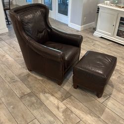 leather Chair And Ottoman For Sale
