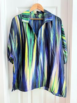 Natori Abstract Print Pullover Blouse