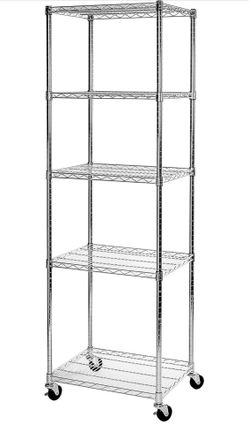 Heavy-duty commercial-grade solid steel wire storage rack featuring per shelf weight