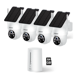 Brand new Solar Security Cameras Wireless Outdoor, 4 Cam-Kit, Solar-Powered, 2K Cameras for Home Security System, 360° Pan & Tilt, Color Night Vision,