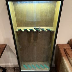Antique Cabinet With Lighted Display 