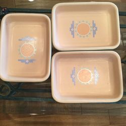  Ceramic Roasting Pans  3 Pieces 