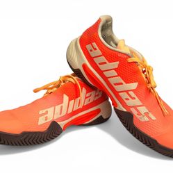 Adidas Barricade Tennis Pickleball Shoes Orange Women’s Size 9.5 Excellent