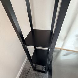 Modern Black Floor Lamp with 3-Shelf Tower Stand – $40 OBO