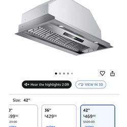 iKTCH 42” Stainless Steel Range Hood 900cfm