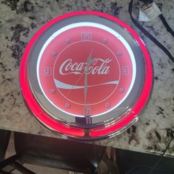 Coca-cola clock neon