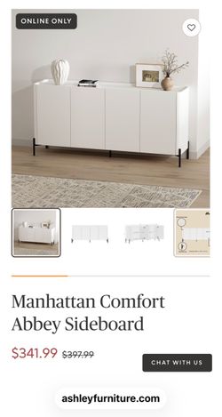 White modern sideboard cabinet