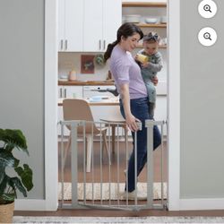 Safety 1st Pressure Mounted Baby Gates for Doorways, SecureTech® No-Drill, With Door, 29-38", Gray