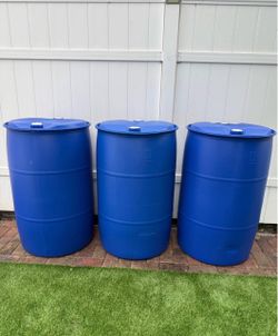 Plastic Drum - 55 Gallon, Closed Top, Blue/Barril de Plástico de 55 Galones