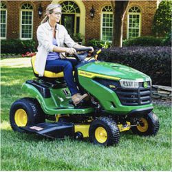 John Deere S100 17.5-HP Side By Side Hydrostatic 42-in Riding Lawn Mower with Mulching Capability (Kit Sold Separately)