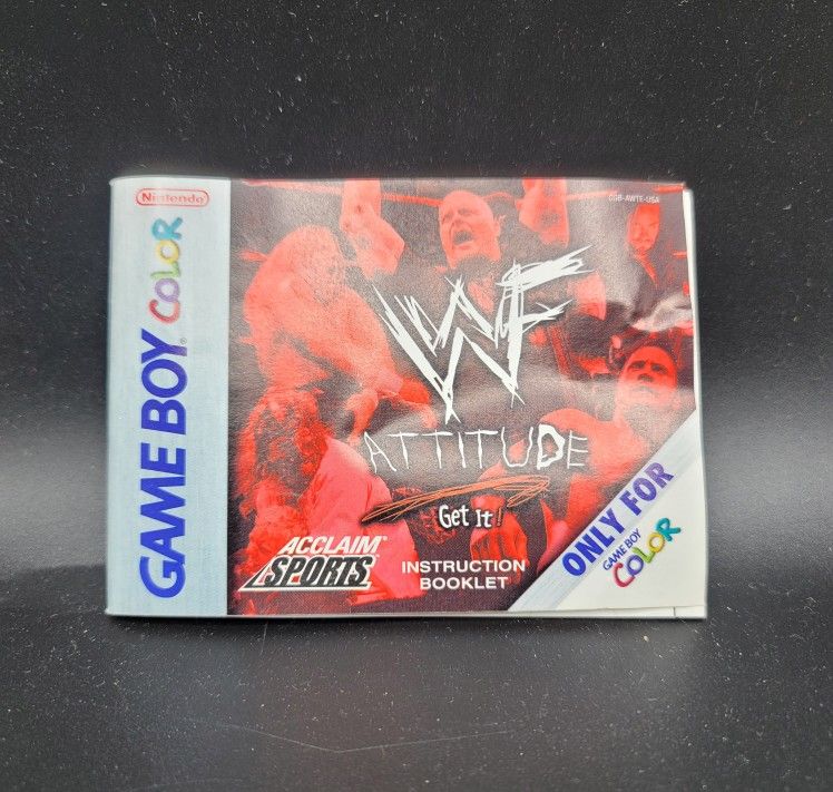 WWF Attitude (Nintendo Game Boy Color, 1999) Instruction Booklet ONLY