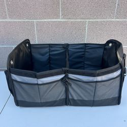 Fortem Car Trunk Organizer - Collapsible Multi-Compartment with Lid - Black