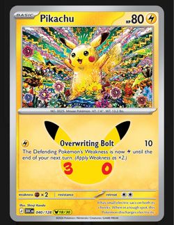 Pikachu Pokémon Trading Card 040/128