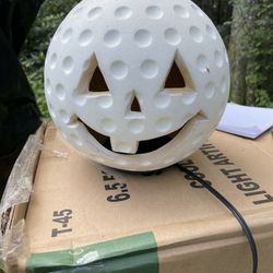 White Golf Ball Style Pumpkin Light 11” H 28” R
