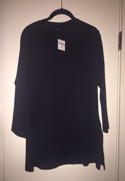New 3/4 Length Sleeve U-Neck Tunic - Medium (M 10-12) Navy