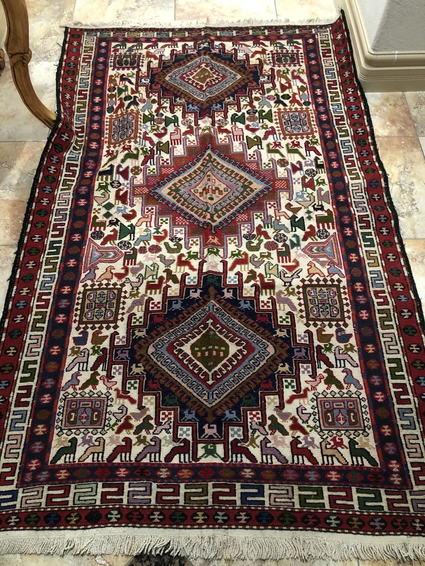 Handmade Rug From Iran 6ft By 4ft Silk And Wool Material