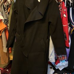 Belted Shawl Collar Coat 