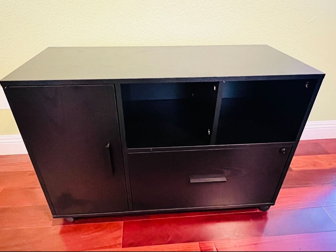 Espresso Printer Stand/Office Storage On Wheels. Sturdy Unit.