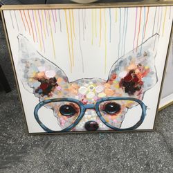 Dog with glasses pop art decor
