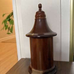 Wood Covered Bottle Vintage decor 